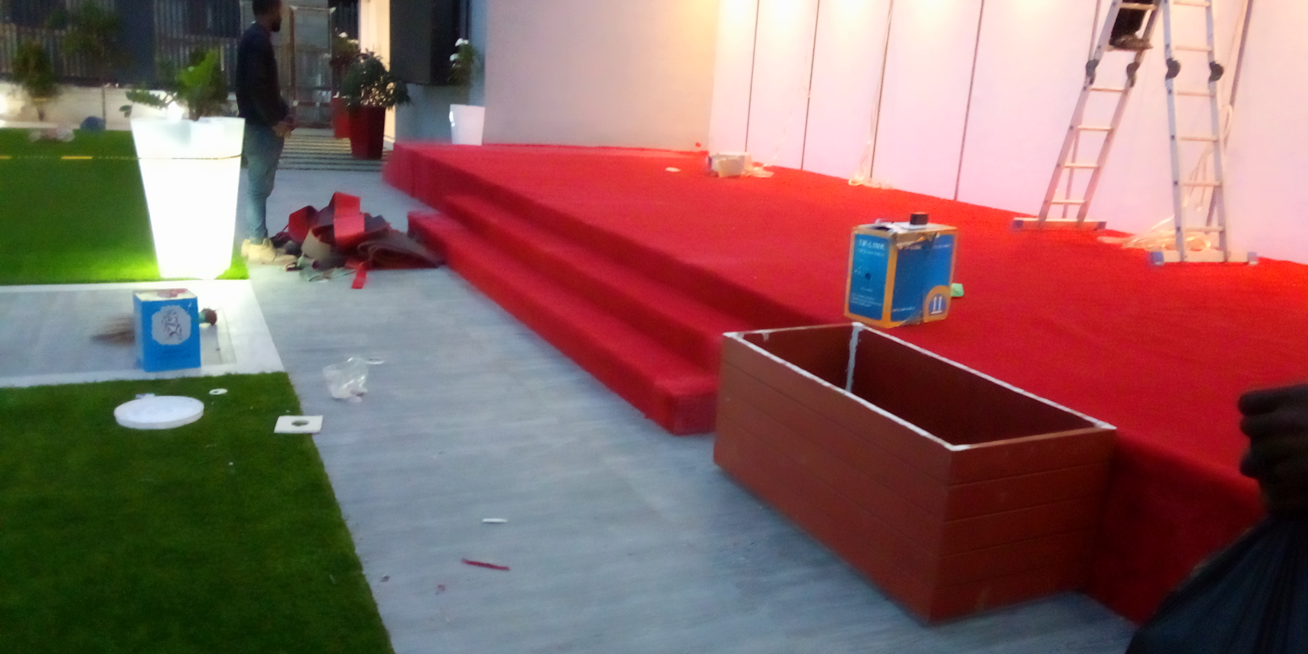 Read more about the article Red Artificial Grass Installation at Lekki