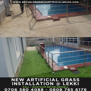 Read more about the article Artificial Grass Installation at Lekki – Pool