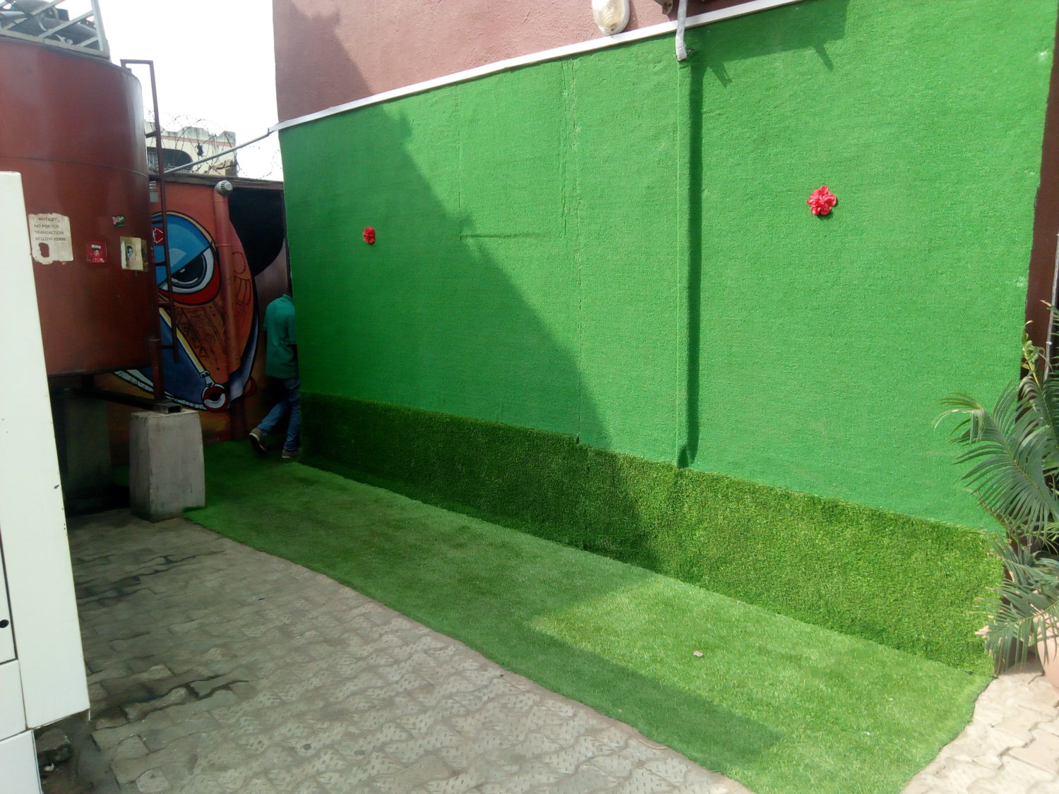Artificial Grass Installation on walls