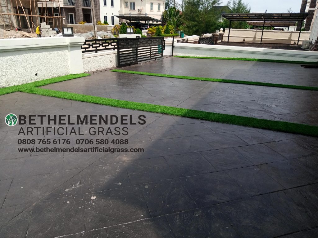 You are currently viewing Artificial Grass Installed At Lekki, Megamond Estate.