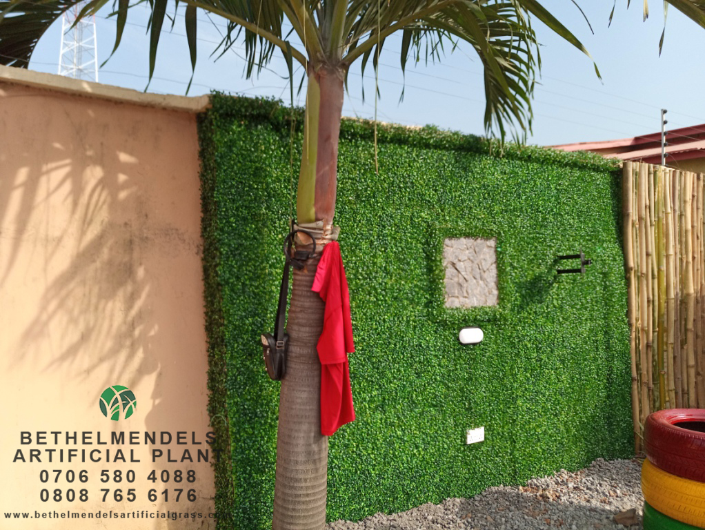 You are currently viewing Installation Of Artificial Boxwood On The wall At Ojodu